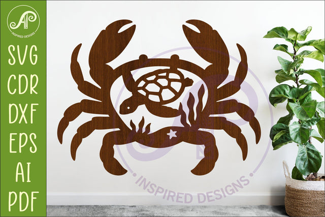 Coastal Crab Wall Art Beach House Decor Turtle SVG APInspireddesigns 