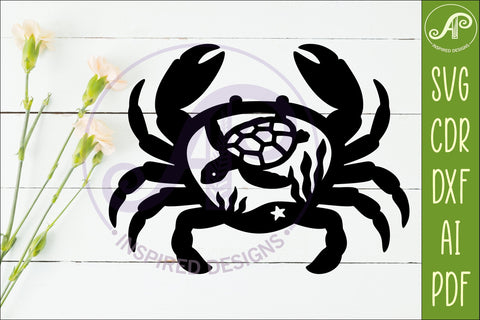 Coastal Crab Wall Art Beach House Decor Turtle SVG APInspireddesigns 