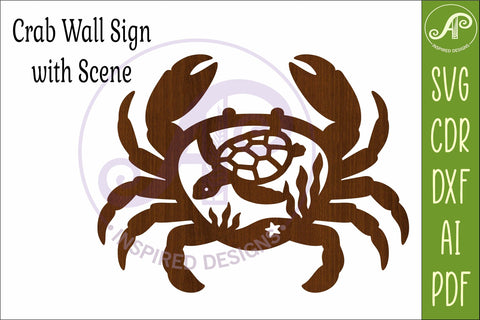 Coastal Crab Wall Art Beach House Decor Turtle SVG APInspireddesigns 
