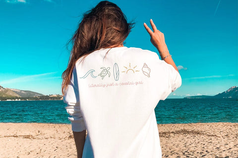Coastal Girl SVG | Beach Icons Shirt Design SVG Pickled Thistle Creative 