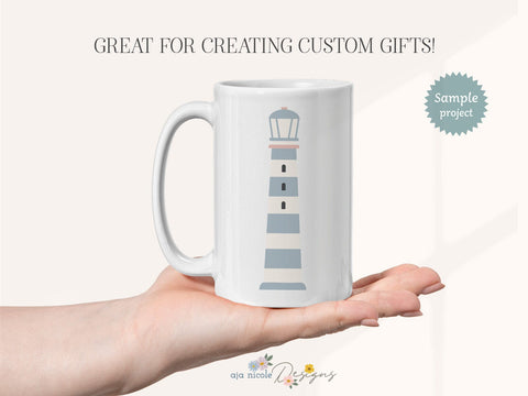 Coastal Lighthouse SVG Cut File SVG Aja Nicole Designs 