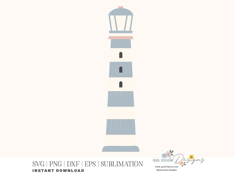 Coastal Lighthouse SVG Cut File SVG Aja Nicole Designs 