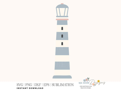 Coastal Lighthouse SVG Cut File SVG Aja Nicole Designs 