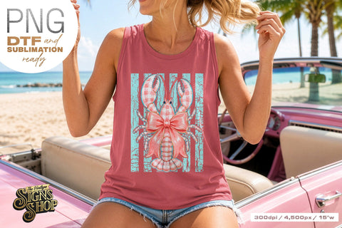 Coastal Lobster png, Bow Beach Summer Design Sublimation The Vintage Signs Shop 