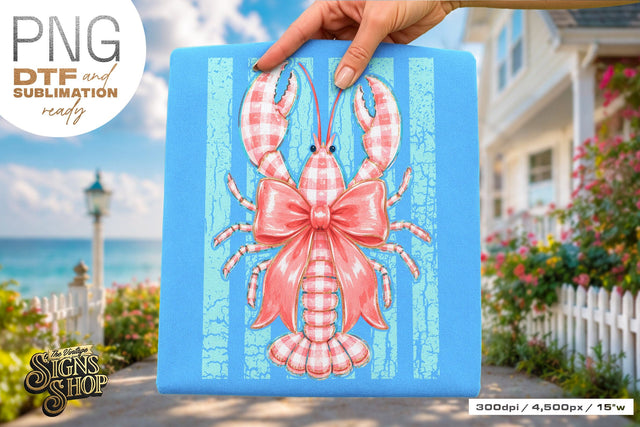 Coastal Lobster png, Bow Beach Summer Design Sublimation The Vintage Signs Shop 