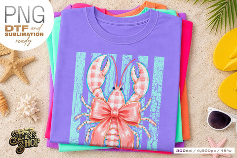 Coastal Lobster png, Bow Beach Summer Design Sublimation The Vintage Signs Shop 