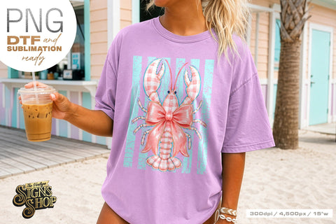Coastal Lobster png, Bow Beach Summer Design Sublimation The Vintage Signs Shop 