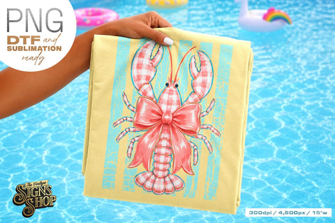 Coastal Lobster png, Bow Beach Summer Design Sublimation The Vintage Signs Shop 