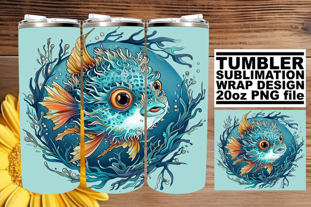 Coastal Majesty Tumbler Wrap, Sublimation Design, 20oz, Vibrant Ocean Life, Coastal Watercolor Sublimation afrosvg 