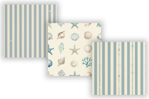 Coastal Nautical Digital Paper Pack, Beach House Seamless Patterns, Ocean Waves, Seashells & Maritime Printable Crafts Digital Pattern FloridPrintables 