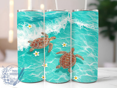 Coastal Ocean Sea Turtle Tumbler Wrap, Ocean Tumbler Wrap, Marine Life Tumbler, 20oz Sublimation Wrap, Beach Vibes Tumbler, Underwater Tumbler Design, Coastal Theme Tumbler Sublimation ToriDesigns 