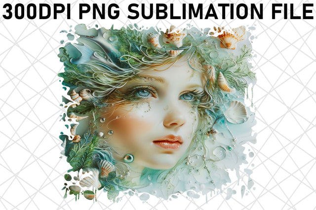 Coastal Oceanic Siren PNG Bundle Collection Sublimation afrosvg 