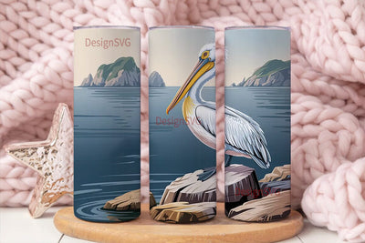 Coastal Pelican 20oz Tumbler Wrap Sublimation DesignSVG 