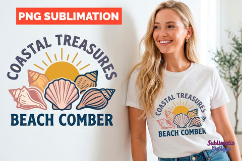 Coastal Treasures Beach Comber PNG | PNG Sublimation Sublimation Sublimatiz Designs 