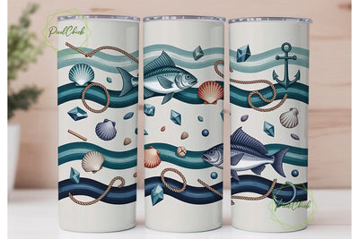 Coastal Vibes 20oz Tumbler Wrap Sublimation PixelChick 