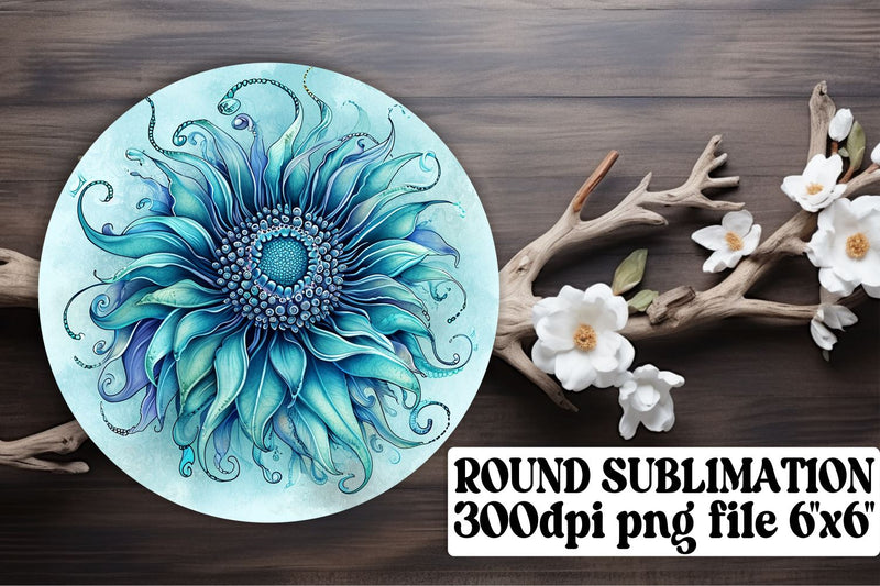 Coastal Watercolor Circle Set - Sublimation Fish Keychain Coasters Sublimation afrosvg 