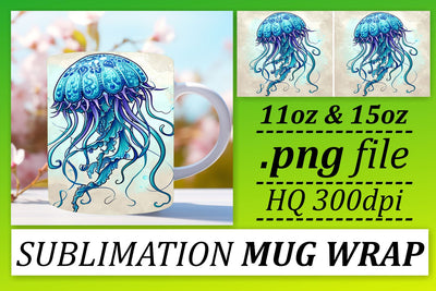 Coastal Watercolor Fish Sublimation Art, Vibrant Sea Life Mug Design Sublimation afrosvg 
