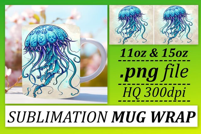 Coastal Watercolor Fish Sublimation Art, Vibrant Sea Life Mug Design Sublimation afrosvg 