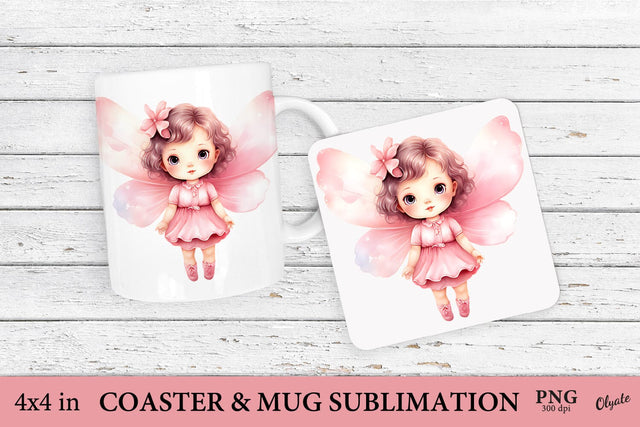 Coaster and Mug Sublimation PNG. Fairy Sublimation PNG Sublimation Olga Terlyanskaya 