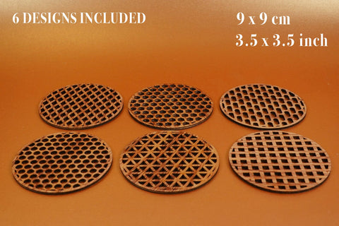 Coaster Geometric Vector File for Laser Cut - 6 Variations SVG MaramadeLaser 