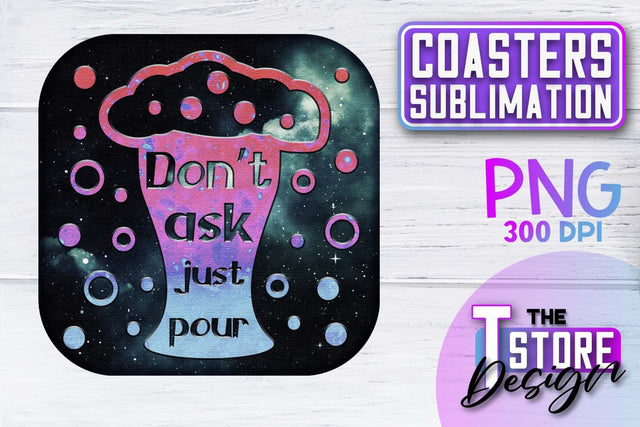 Coaster Sublimation | Drink Quotes | Funny Design | PNG File Sublimation The T Store Design 