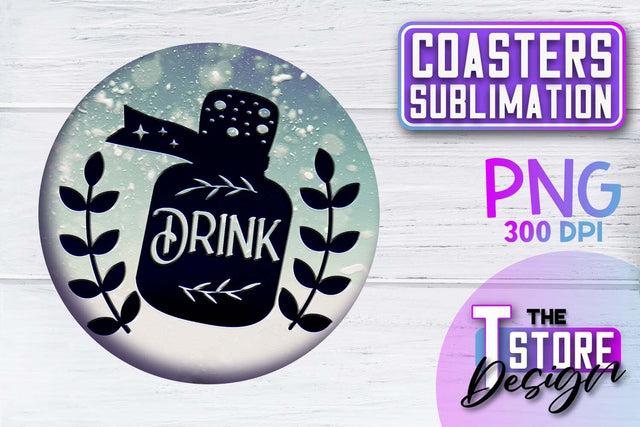 Coaster Sublimation | Drink Quotes | Funny Design | PNG File Sublimation The T Store Design 