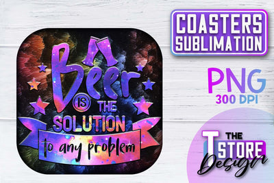 Coaster Sublimation | Drink Quotes | Funny Design | PNG File Sublimation The T Store Design 