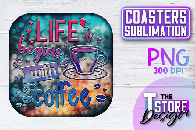 Coaster Sublimation | Drink Quotes | Funny Design | PNG File Sublimation The T Store Design 