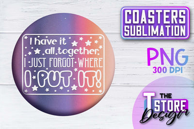 Coaster Sublimation | Drink Quotes | Funny Design | PNG File Sublimation The T Store Design 