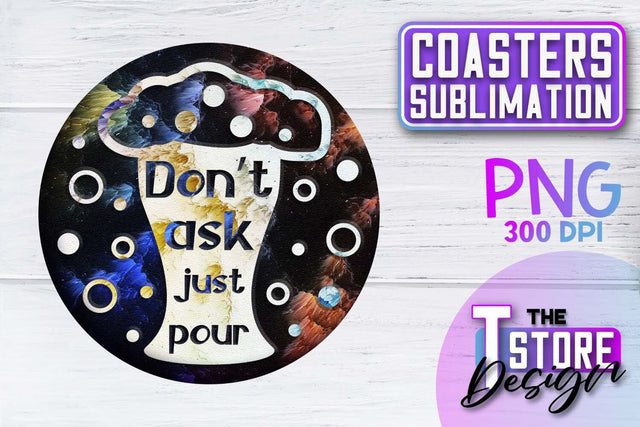 Coaster Sublimation | Drink Quotes | Funny Design | PNG File Sublimation The T Store Design 