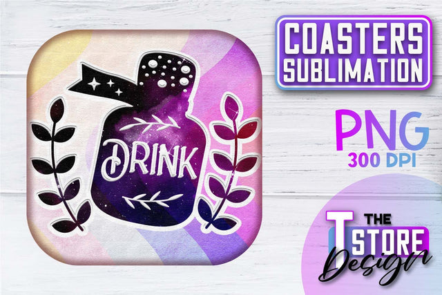 Coaster Sublimation | Drink Quotes | Funny Design | PNG File Sublimation The T Store Design 