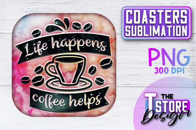 Coaster Sublimation | Drink Quotes | Funny Design | PNG File Sublimation The T Store Design 