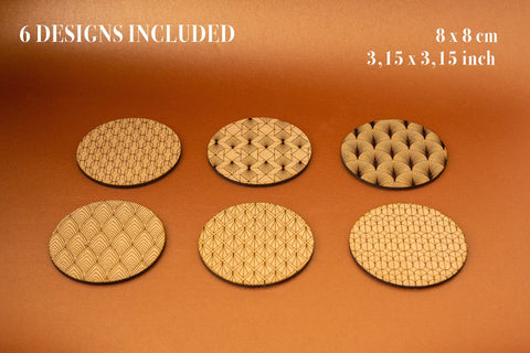 Coasters Deco Circles Digital Vector Files for Laser Cutter - 6 Variations SVG MaramadeLaser 