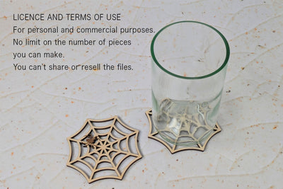 Coasters Halloween Vector File for Laser Cutter. SVG MaramadeLaser 