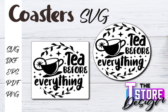 Coasters SVG Design | Kitchen Coasters Design | Coffee Quotes SVG The T Store Design 