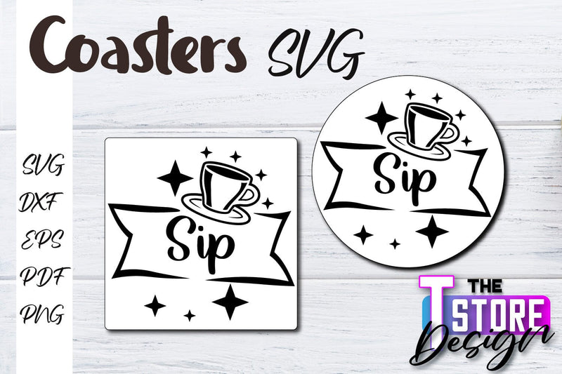 Coasters SVG Design | Kitchen Coasters Design | Coffee Quotes SVG The T Store Design 