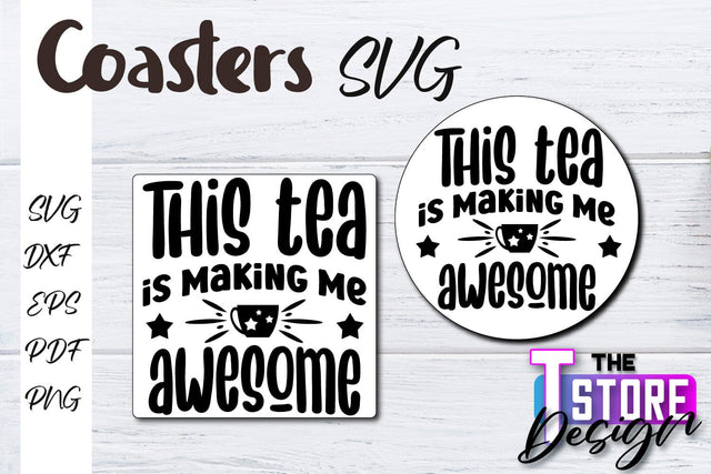 Coasters SVG Design | Kitchen Coasters Design | Coffee Quotes SVG The T Store Design 