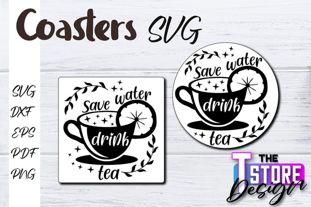 Coasters SVG Design | Kitchen Coasters Design | Coffee Quotes SVG The T Store Design 
