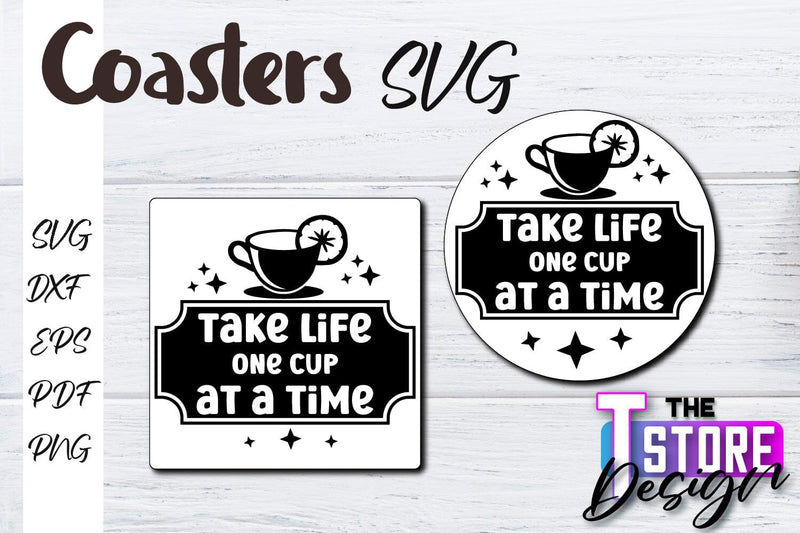 Coasters SVG Design | Kitchen Coasters Design | Coffee Quotes SVG The T Store Design 