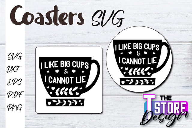 Coasters SVG Design | Kitchen Coasters Design | Coffee Quotes SVG The T Store Design 