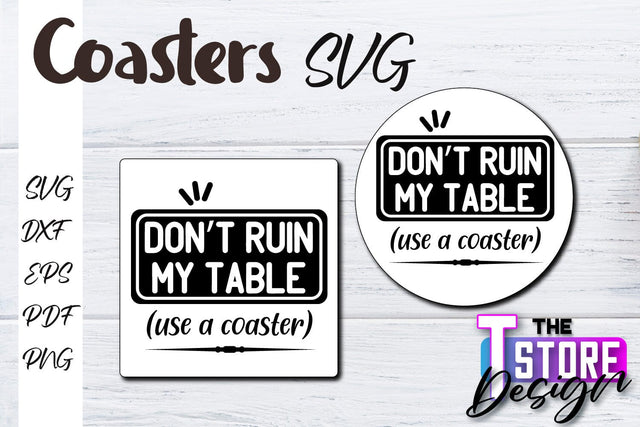 Coasters SVG Design | Kitchen Coasters Design | Coffee Quotes SVG The T Store Design 