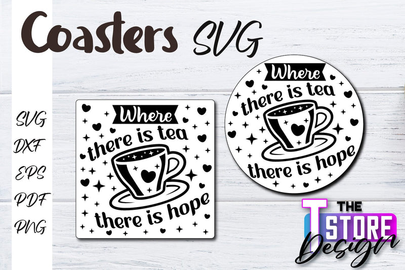 Coasters SVG Design | Kitchen Coasters Design | Coffee Quotes SVG The T Store Design 