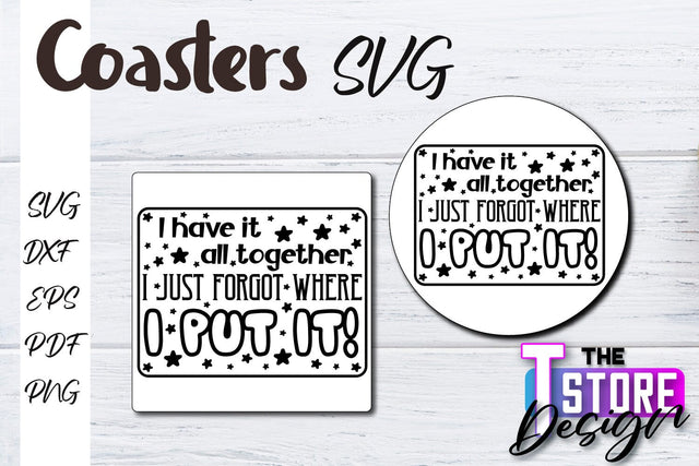 Coasters SVG Design | Kitchen Coasters Design | Coffee Quotes SVG The T Store Design 