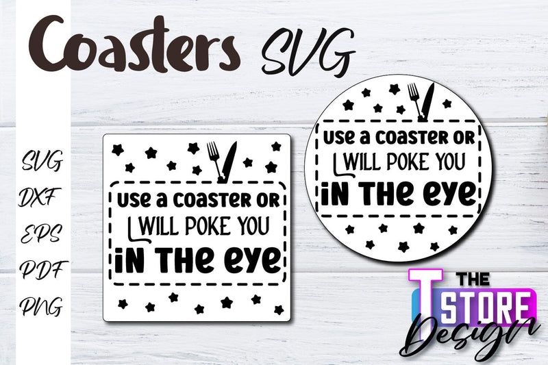 Coasters SVG Design | Kitchen Coasters Design | Coffee Quotes SVG The T Store Design 