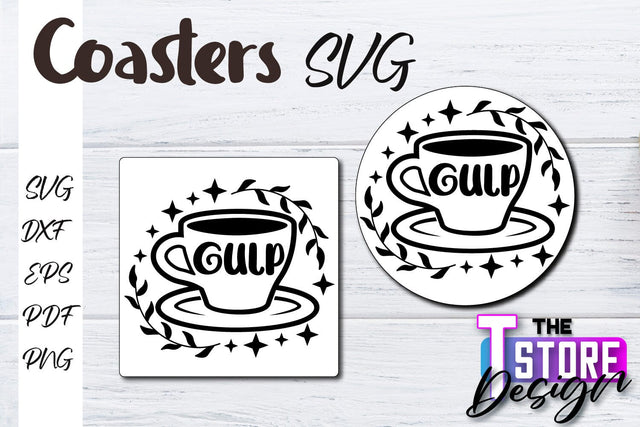 Coasters SVG Design | Kitchen Coasters Design | Coffee Quotes SVG The T Store Design 