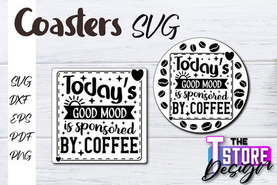 Coasters SVG Design | Kitchen Coasters Design | Coffee Quotes SVG The T Store Design 