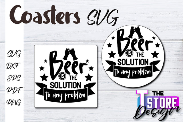 Coasters SVG Design | Kitchen Coasters Design | Coffee Quotes SVG The T Store Design 