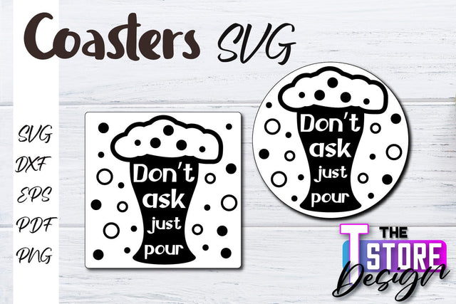 Coasters SVG Design | Kitchen Coasters Design | Coffee Quotes SVG The T Store Design 