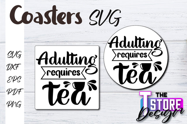 Coasters SVG Design | Kitchen Coasters Design | Coffee Quotes SVG The T Store Design 