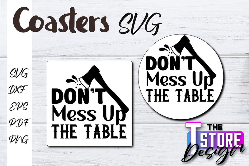 Coasters SVG Design | Kitchen Coasters Design | Coffee Quotes SVG The T Store Design 